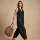 📢📢 50% OFF !! ⏰ Women's Sleeveless Cowl Neck Jumpsuit – Halter, Wide-Leg & Elegant – Perfect for Evenings, Weddings & Special Occasions 🍷✨