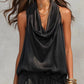📢📢 50% OFF !! ⏰ Women's Sleeveless Cowl Neck Jumpsuit – Halter, Wide-Leg & Elegant – Perfect for Evenings, Weddings & Special Occasions 🍷✨
