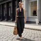 📢📢 50% OFF !! ⏰ Women's Sleeveless Cowl Neck Jumpsuit – Halter, Wide-Leg & Elegant – Perfect for Evenings, Weddings & Special Occasions 🍷✨