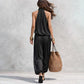 📢📢 50% OFF !! ⏰ Women's Sleeveless Cowl Neck Jumpsuit – Halter, Wide-Leg & Elegant – Perfect for Evenings, Weddings & Special Occasions 🍷✨