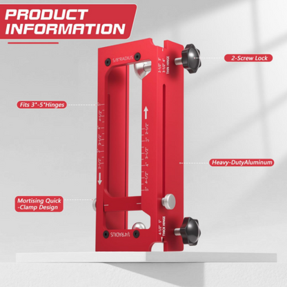 ⏳🔥 LIMITED-TIME 50% OFF!⏰ Adjustable Door Hinge Mortise Jig Kit – Precision Routing, Quick Setup🔧