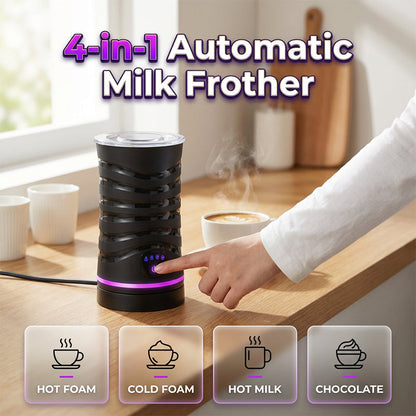 ☕ LIMITED-TIME 45% OFF!💨 Milk Frother Electric Steamer,600ml automatic frother & heater, silent, auto shut-off