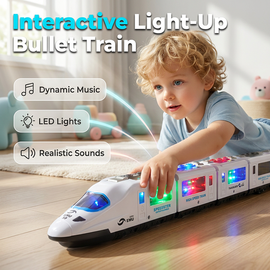 🚄 Watch It Zoom, Spin & Glow – Bump & Go Bullet Train with Music. Keeps Kids Entertained for Hours. 50% Off. UK Stock