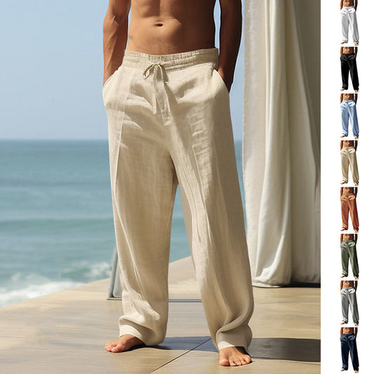 🔥 Men's Casual Drawstring Trousers with Pockets – Relaxed Fit, Soft Fabric & Effortless Everyday Style 👖✨