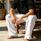 🔥 Men's Casual Drawstring Trousers with Pockets – Relaxed Fit, Soft Fabric & Effortless Everyday Style 👖✨