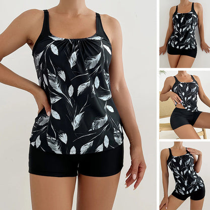 💃 Printed Two-Piece Swimsuit – Tummy control panel, 4-way stretch fabric & UPF 50+ sun protection. Designed to flatter curves & keep you comfortable from beach to poolside 🌊