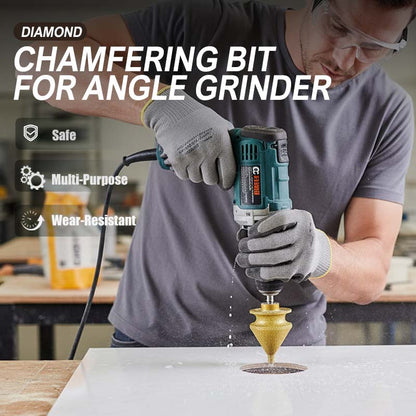 ⚙️50% OFF! ✨ Diamond Chamfering Bit for Grinder – Multi-Function Brazed Diamond Grinding Head, Universal Fit for Tile, Stone, Marble & DIY Chamfering 💎