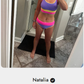 🏖️Hot Sale🌼Color Block Patchwork Nylon Sporty 3-Piece Bikini Set - High Waisted & Tummy Control Swimsuit👙🌈