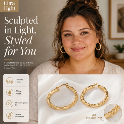 💫 50% OFF! ✨ Women's Elegant Twisted Hoop Earrings – Stylish Spiral Design, Lightweight Comfort & Premium Finish – Versatile for Daily Wear & Special Occasions 💍