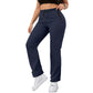 👖 LIMITED-TIME 50% OFF! 💥 Women's Lightweight High-Waist Athletic Trousers – Zip Pockets, Straight Leg & Breathable – Perfect for Gym, Running & Everyday Wear ✨