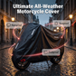 🔥50% OFF!!📢🏍️🌧️ All-Weather Oxford Motorcycle Cover – UV-Resistant, Reflective Strips & Security Grommets 🔆🛡️