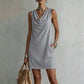 ⏳ Time-Limited Special ⏰ Elegant Slim Fit Cowl Neck Dress – Sleeveless, Side Pockets & Versatile – Effortlessly Sophisticated ✨