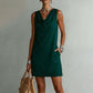 ⏳ Time-Limited Special ⏰ Elegant Slim Fit Cowl Neck Dress – Sleeveless, Side Pockets & Versatile – Effortlessly Sophisticated ✨
