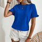📢📢 50% OFF !! ⏰ Women's Elegant Ruffle Sleeve Summer Top – Flirty Sleeves, Breathable Fabric & Effortlessly Feminine 🌸✨