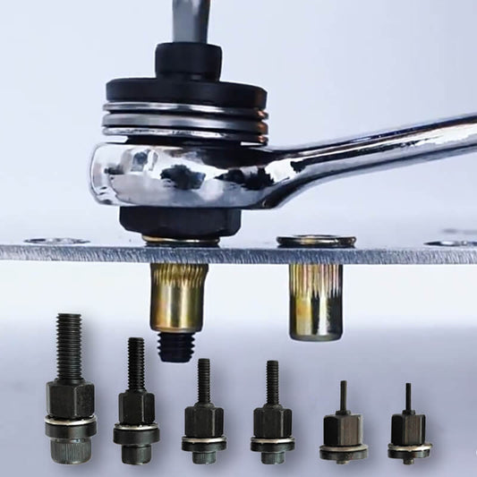 ⏳ Time-Limited Special ⏰ Rivet Gun Head & Nutsert Cap Set | Heavy-Duty Steel Fastening Tool | Portable Kit for Automotive, Sheet Metal & Industrial Use 🔩✨