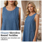 Women's Sleeveless Maxi Denim Dress with Pockets