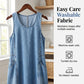 Women's Sleeveless Maxi Denim Dress with Pockets