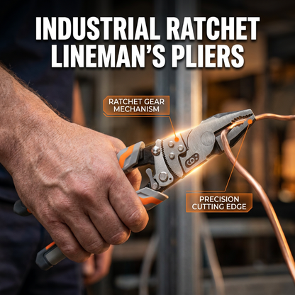 🔧50% OFF NOW!🔥Industrial Ratchet Lineman's Pliers – Multi-Functional Wire Stripper & Cutter, Heavy-Duty Hardened Steel⚡
