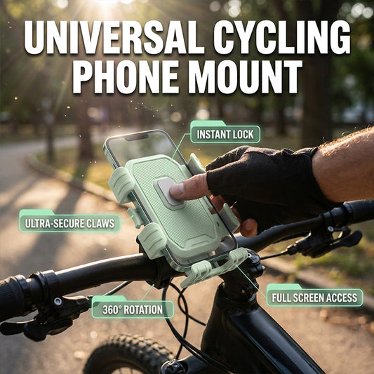 🚴50% OFF NOW!⌛️Universal Cycling Phone Mount – 1-Second Instant Lock & 360° Rotation, Ride with Your Phone Securely Mounted 📱