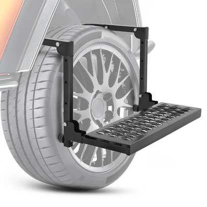 📢📢50% OFF !! ⏰ Heavy-Duty Folding Tyre Step for Roof Access – Reach Roof Racks, Boxes & Tents Safely, Then Fold It Flat 🚙✨