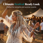 💇‍♀️ 50% OFF! ✨ Maillard Style Pre-Braided Hair Extensions – Bohemian Braids, Metallic Accents & Festival Ready 🌸