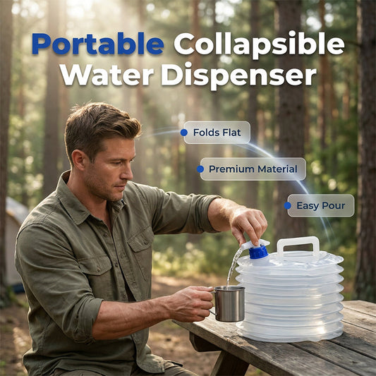 📢📢50% OFF!! ⏰ 💧 Collapsible Water Container with Spigot – Portable Folding Water Jug for Camping, Picnic, Outdoor & Emergency Use ✨