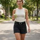 📢📢 50% OFF !! ⏰ Women's Casual Stretch Shorts with Utility Pockets – Comfortable, Practical & Perfect for Everyday Wear ✨