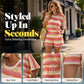 👗 50% OFF NOW! ⏰ Women's Colour-Blocked Striped Knit Set – Soft, breathable knit fabric with a chic colour-block pattern. A cosy yet stylish choice for lounging, travelling & casual days out 🌿