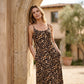 🐆 Women's Leopard Print Spaghetti Strap Maxi Dress | Fierce Silhouette, Flowy Fabric & Perfect for Summer Nights & Holidays