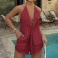☀️ Sexy Backless Halter Top & Shorts Set – Dress it down with flip-flops or up with wedges. A versatile co-ord that transitions seamlessly from poolside cocktails to summer brunches. Lightweight, comfortable & effortlessly chic 🥂