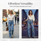 💃 Women's Floral Print Straight-Leg Jeans – Flattering high-waist design, straight-leg silhouette & easy to dress up with heels or down with trainers. A wardrobe essential 🌸