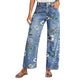 💃 Women's Floral Print Straight-Leg Jeans – Flattering high-waist design, straight-leg silhouette & easy to dress up with heels or down with trainers. A wardrobe essential 🌸