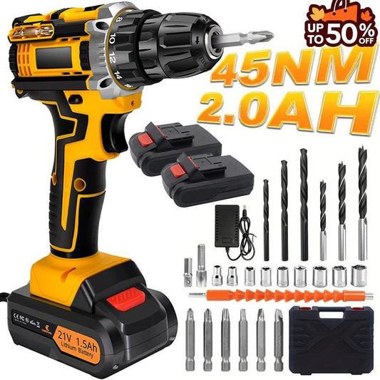 🎉 2026 Sale — Over 38,000 sold! 🔧 21V Cordless Drill/Driver – 45Nm Torque, 2 Batteries & LED Work Light for DIY, Home Repairs & Assembly 🔋