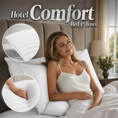 🏨 Hotel Comfort Bed Pillows – Designed to replicate the plush, supportive feel of luxury hotel bedding. Premium hollowfibre filling, medium-firm support & a breathable cotton cover for a cool, comfortable sleep 🌙