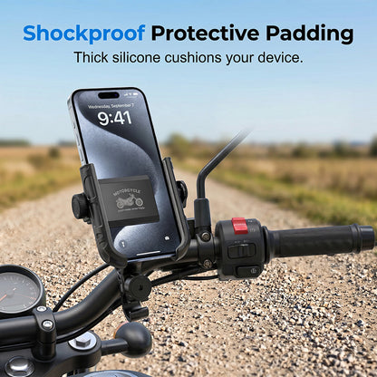 🎉 2026 Sale — Over 42,000 Sold! 🚴‍♂️ Quick-Release Bike Phone Mount – SecureLock Grip & Shockproof Padding – Perfect for Road, Trail & City Cycling 📱✨