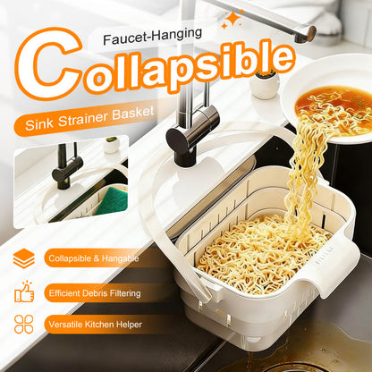 🎁 Last Day Promotion 49% OFF 🔥 Collapsible Faucet-Hanging Sink Strainer Basket – Clip-On, Space-Saving & Perfect for Kitchen Scraps & Tea Bags 🧽✨