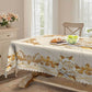 🍽️ Sunday Roast Ready – Waterproof Gold Rose Tablecloth. Embossed & Stain-Proof. Half Price Today. Free UK Delivery
