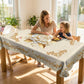 🍽️ Sunday Roast Ready – Waterproof Gold Rose Tablecloth. Embossed & Stain-Proof. Half Price Today. Free UK Delivery