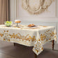 🍽️ Sunday Roast Ready – Waterproof Gold Rose Tablecloth. Embossed & Stain-Proof. Half Price Today. Free UK Delivery