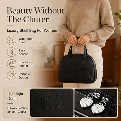 Large Capacity PU Leather Makeup Bag 💄 Room for Everything, Looks Beautiful on Your Dressing Table ✨