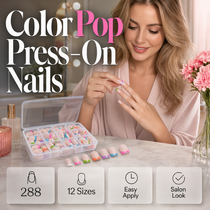 Color Pop Press-On Nails 💅 Bold, Bright & Ready in a Snap – Your Instant Manicure Hero ✨