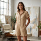 Women's Short Sleeve Button-Up Romper with Pockets 🌸 One Piece, Endless Ease – Pocket-Filled & Ready for Sunny Days ✨