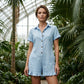 Women's Short Sleeve Button-Up Romper with Pockets 🌸 One Piece, Endless Ease – Pocket-Filled & Ready for Sunny Days ✨