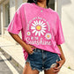 🌼 Unisex Vintage Washed Daisy Print T-Shirt | Relaxed Loose Fit, Soft Retro Fabric & Effortless Street Style