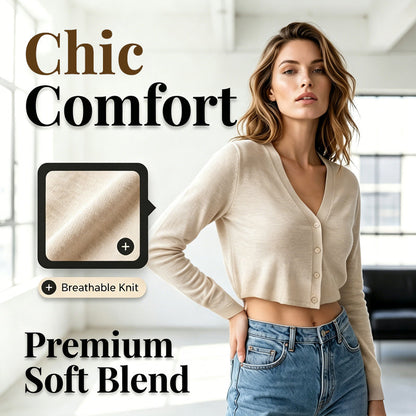 🌸 Women's Thin Cropped Cardigan – Button-Front, Lightweight Summer Shawl & Perfect Layering Piece for Slip Dresses & Camis