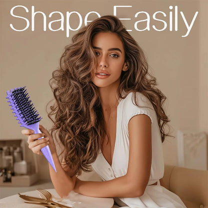 Ventilated Detangling Brush for Curly Hair 💨 Knots Out, Curls Poppin' – Gentle Styling for Bouncy, Defined Ringlets ✨