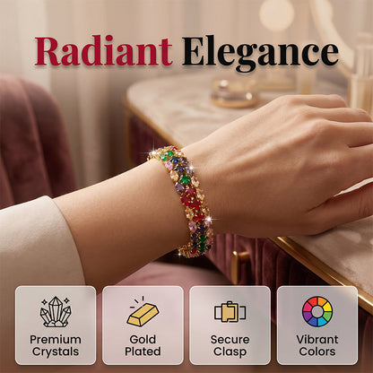 Women's Elegant Multicolor Tennis Bracelet 💎 A Rainbow of Sparkle – Delicate, Dazzling & Made to Catch the Light ✨