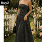 🌸 Women's Fashion Polka Dot Strapless Dress | Sweetheart Neckline, Flirty Print & Perfect for Summer Days & Parties