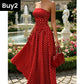 🌸 Women's Fashion Polka Dot Strapless Dress | Sweetheart Neckline, Flirty Print & Perfect for Summer Days & Parties