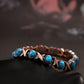 ✨Magnetic Stone Bracelet, Vintage Copper With Turquoise & Coral Beads📿